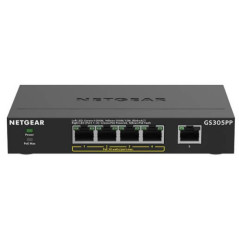 NETGEAR GS305PP Non-géré Gigabit Ethernet (10/100/1000) Connexion Ethernet, supportant l'alimentation via ce port (PoE) Noir