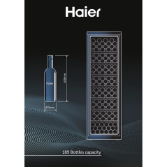 Haier Wine Bank 60 Serie 5 WS190GA Refroidisseur de vin compresseur Pose libre Noir 189 bouteille(s)
