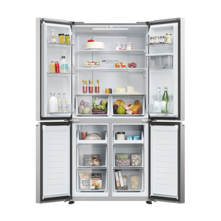 Haier Cube 83 Serie 3 HCR3818EWMM frigo américain Pose libre 463 L E Platine, Acier inoxydable