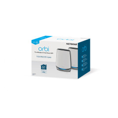 NETGEAR Orbi RBK852 AX6000 WiFi 6 Mesh System Tri-bande (2,4 GHz   5 GHz   5 GHz) Wi-Fi 6 (802.11ax) Gris, Blanc 8 Interne