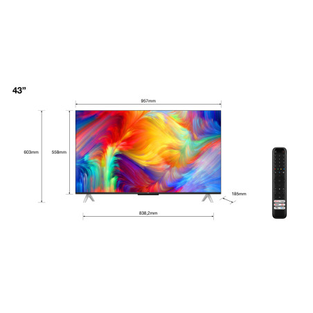 TCL P63 P638 109,2 cm (43") 4K Ultra HD Smart TV Wifi Noir