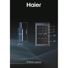 Haier Wine Bank 50 Serie 5 HWS49GA Refroidisseur de vin compresseur Pose libre Noir 49 bouteille(s)