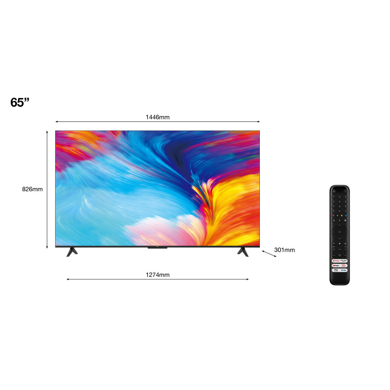 TCL P63 P635 165,1 cm (65") 4K Ultra HD Smart TV Wifi Noir TCL P63 P635 165,1 cm (65") 4K Ultra HD Smart TV Wifi Noir