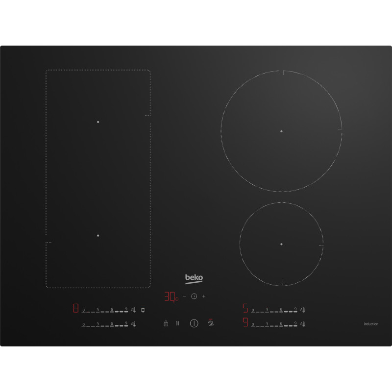 Beko HII74700UF Noir Intégré 70 cm Plaque avec zone à induction 4 zone(s) Beko HII74700UF Noir Intégré 70 cm Plaque avec zone à induction 4 zone(s)