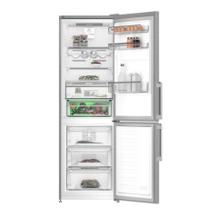 Grundig GKNE268E40FXN réfrigérateur-congélateur Pose libre 324 L E Acier inoxydable