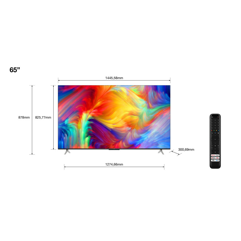 TCL P63 P638 165,1 cm (65") 4K Ultra HD Smart TV Wifi Noir TCL P63 P638 165,1 cm (65") 4K Ultra HD Smart TV Wifi Noir