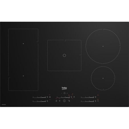 Beko HII85770UFT Noir Intégré 80 cm Plaque avec zone à induction 5 zone(s)