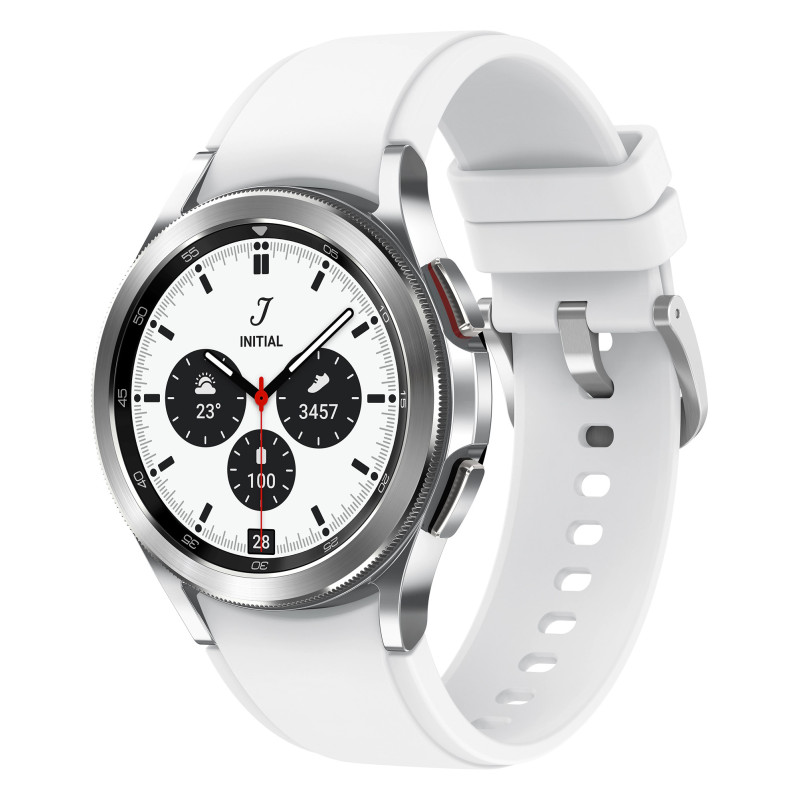 Samsung Galaxy Watch4 Classic 3,05 cm (1.2") OLED 42 mm Numérique 396 x 396 pixels Écran tactile Argent Wifi GPS (satellite) Samsung Galaxy Watch4 Classic 3,05 cm (1.2") OLED 42 mm Numérique 396 x 396 pixels Écran tactile Argent Wifi GPS (satellite)