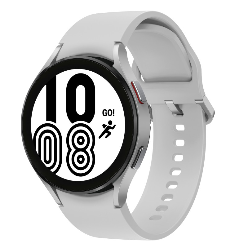 Samsung Galaxy Watch4 3,56 cm (1.4") OLED 44 mm Numérique 450 x 450 pixels Écran tactile Argent Wifi GPS (satellite) Samsung Galaxy Watch4 3,56 cm (1.4") OLED 44 mm Numérique 450 x 450 pixels Écran tactile Argent Wifi GPS (satellite)
