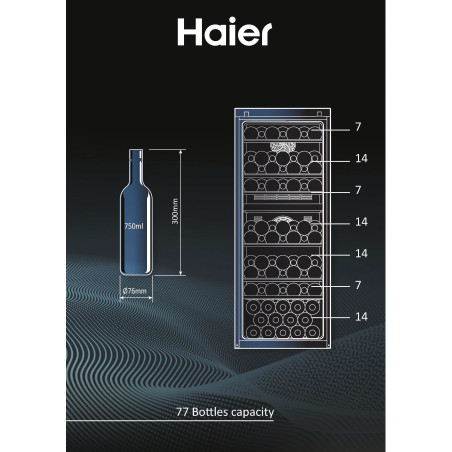 CAVE A VIN 50 SERIE 7 77BOUTEILLES HAIER