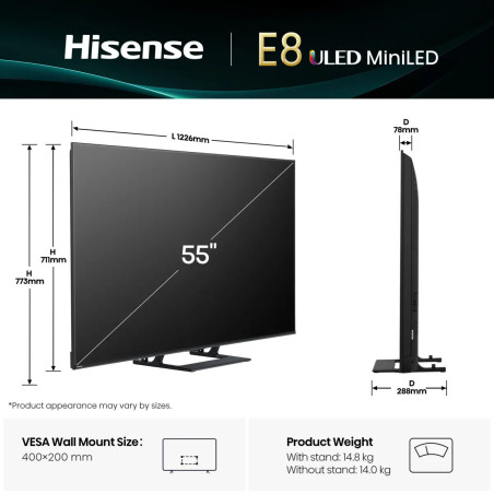 HISENSE 55 POUCES ULED MINILED 4K SMART