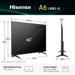 HISENSE 65 POUCES UHD 4K SMART TV