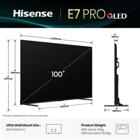HISENSE 100 POUCES HI QLED 4K SMART